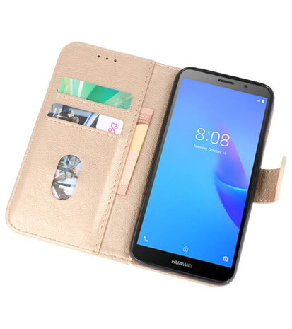Bookstyle Wallet Cases Hoesje voor Huawei Y5 Lite 2018 Goud