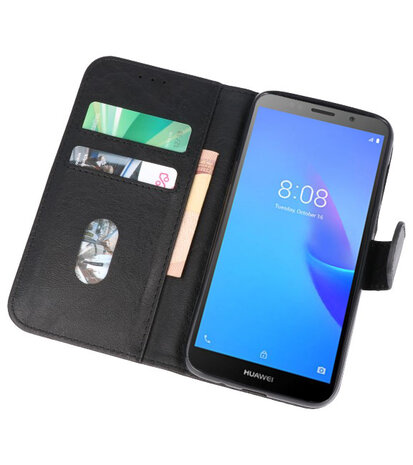 Bookstyle Wallet Cases Hoesje voor Huawei Y5 Lite 2018 Zwart