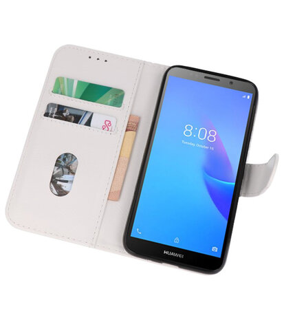 Bookstyle Wallet Cases Hoesje voor Huawei Y5 Lite 2018 Wit