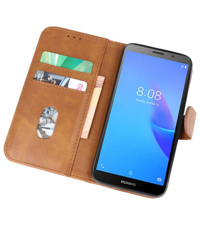 Bookstyle Wallet Cases Hoesje voor Huawei Y5 Lite 2018 Bruin
