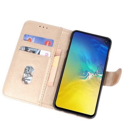 Bookstyle Wallet Cases Hoesje voor Samsung Galaxy S10e Goud