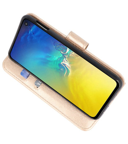Bookstyle Wallet Cases Hoesje voor Samsung Galaxy S10e Goud