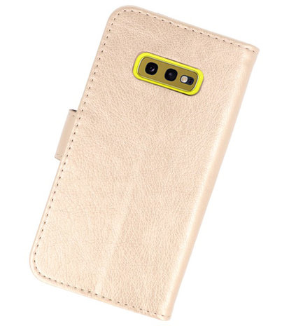 Bookstyle Wallet Cases Hoesje voor Samsung Galaxy S10e Goud