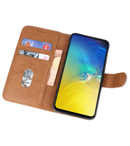 Bookstyle Wallet Cases Hoesje voor Samsung Galaxy S10e Bruin