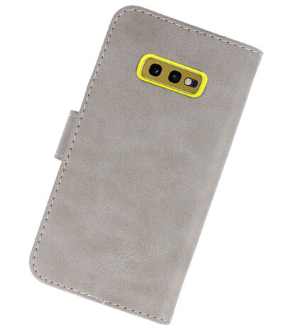 Bookstyle Wallet Cases Hoesje voor Samsung Galaxy S10e Grijs