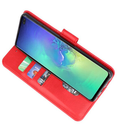 Bookstyle Wallet Cases Hoesje voor Samsung Galaxy S10 Plus Rood