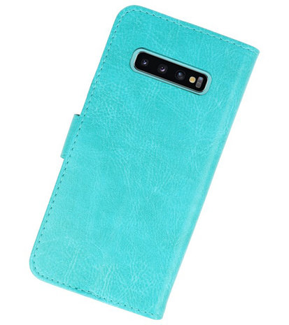 Bookstyle Wallet Cases Hoesje voor Samsung Galaxy S10 Plus Groen