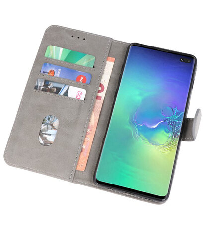 Bookstyle Wallet Cases Hoesje voor Samsung Galaxy S10 Plus Grijs