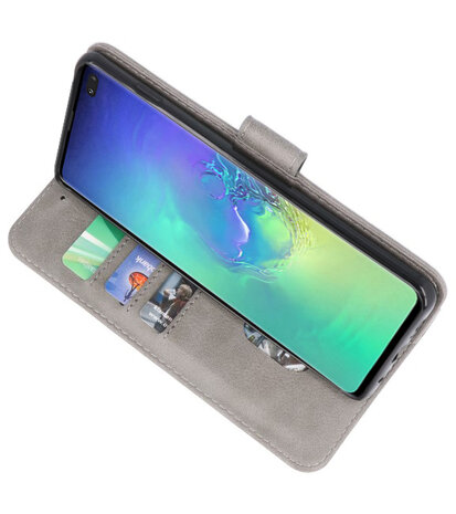Bookstyle Wallet Cases Hoesje voor Samsung Galaxy S10 Plus Grijs