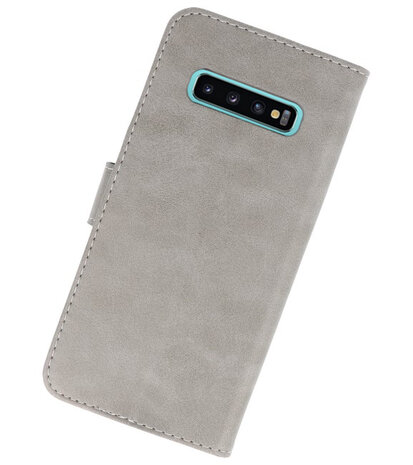 Bookstyle Wallet Cases Hoesje voor Samsung Galaxy S10 Plus Grijs
