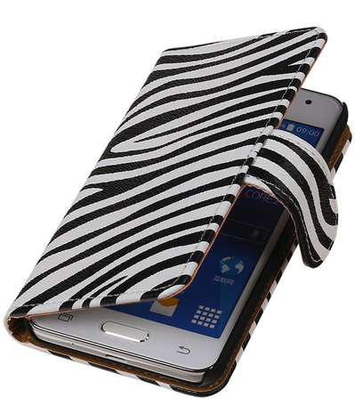 Hoesje voor Samsung Galaxy Core 2 G355H Zebra booktype