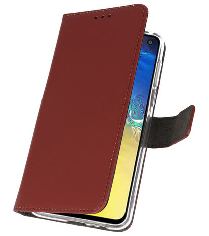 Wallet Cases Hoesje voor Samsung Galaxy S10e Bruin