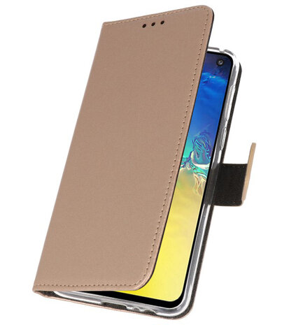 Wallet Cases Hoesje voor Samsung Galaxy S10e Goud