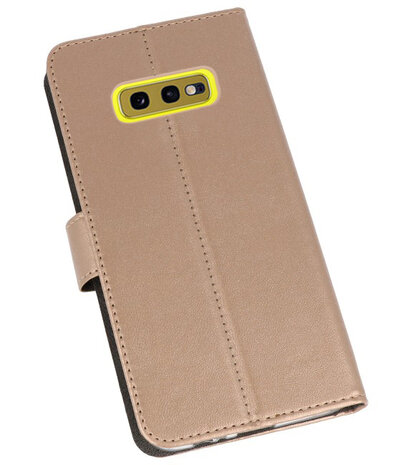 Wallet Cases Hoesje voor Samsung Galaxy S10e Goud
