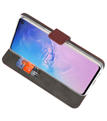 Wallet Cases Hoesje voor Samsung Galaxy S10 Bruin