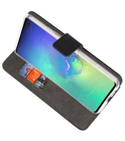 Wallet Cases Hoesje voor Samsung Galaxy S10 Plus Zwart
