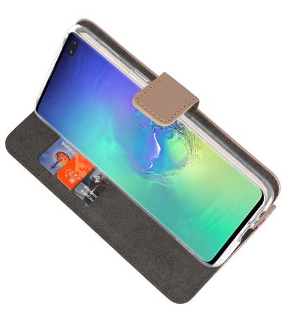 Wallet Cases Hoesje voor Samsung Galaxy S10 Plus Goud