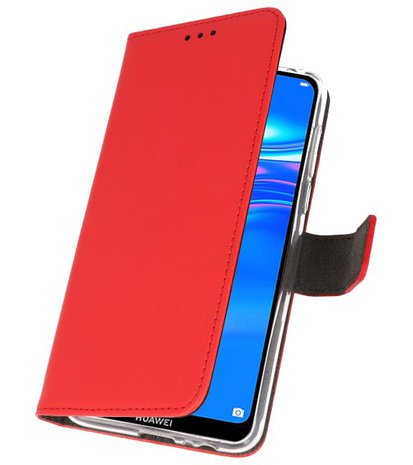 Wallet Cases Hoesje voor Huawei Y7 / Y7 Prime (2019) Rood