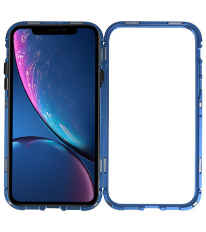 Magnetic Back Cover voor iPhone XR Blauw - Transparant