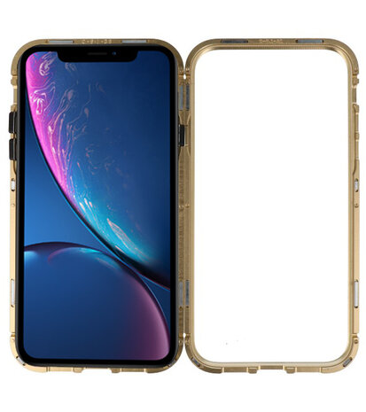 Magnetic Back Cover voor iPhone XR Goud - Transparant