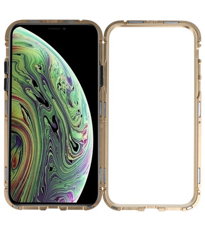 Magnetic Back Cover voor iPhone XS Goud - Transparant