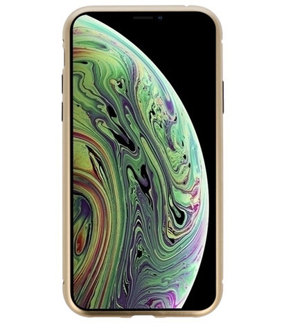 Magnetic Back Cover voor iPhone XS Goud - Transparant