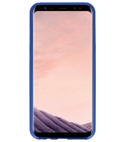 Magnetic Back Cover voor Galaxy S8 Plus Blauw - Transparant