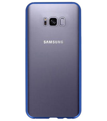 Magnetic Back Cover voor Galaxy S8 Plus Blauw - Transparant