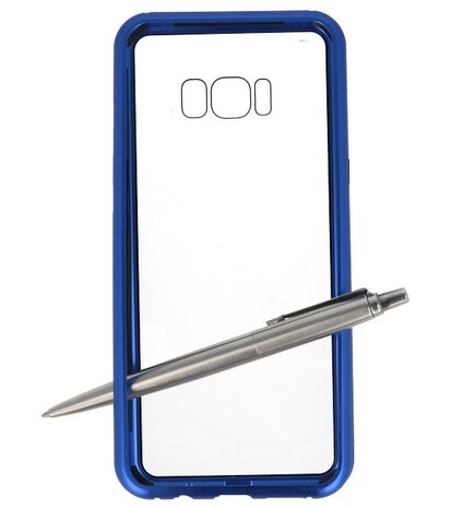 Magnetic Back Cover voor Galaxy S8 Plus Blauw - Transparant