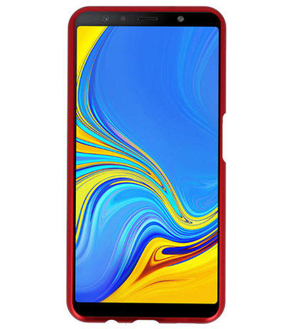 Magnetic Back Cover voor Galaxy A7 2018 Rood - Transparant