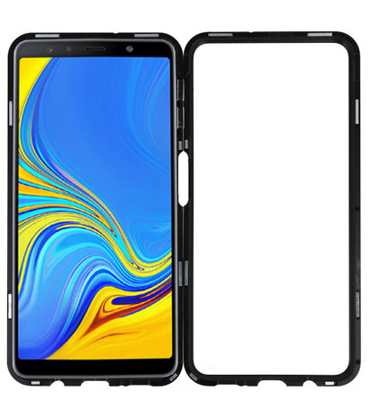 Magnetic Back Cover voor Galaxy A7 2018 Zwart - Transparant