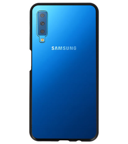 Magnetic Back Cover voor Galaxy A7 2018 Zwart - Transparant