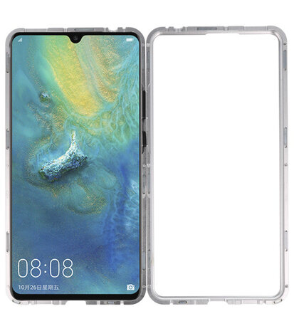 Magnetic Back Cover voor Mate 20 X Zilver - Transparant