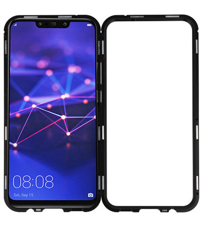 Magnetic Back Cover voor Mate 20 Lite Zwart - Transparant