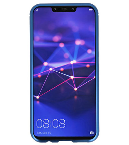 Magnetic Back Cover voor Mate 20 Lite Blauw - Transparant