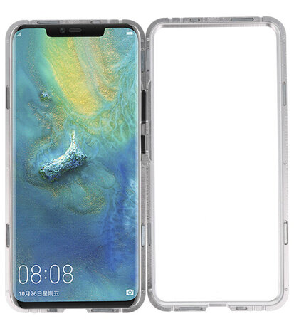 Magnetic Back Cover voor Mate 20 Pro Zilver - Transparant