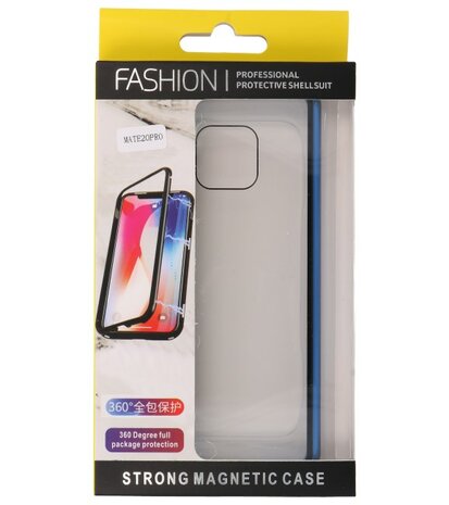 Magnetic Back Cover voor Mate 20 Pro Blauw - Transparant