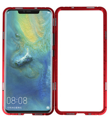 Magnetic Back Cover voor Mate 20 Pro Rood - Transparant