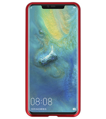 Magnetic Back Cover voor Mate 20 Pro Rood - Transparant