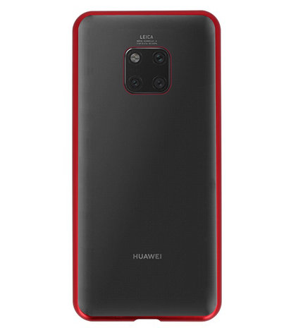 Magnetic Back Cover voor Mate 20 Pro Rood - Transparant