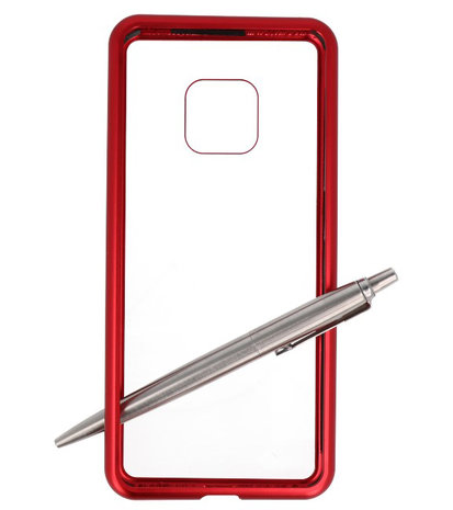 Magnetic Back Cover voor Mate 20 Pro Rood - Transparant