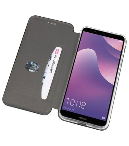 Slim Folio Case voor Huawei Y7 / Y7 Prime 2018 Zwart