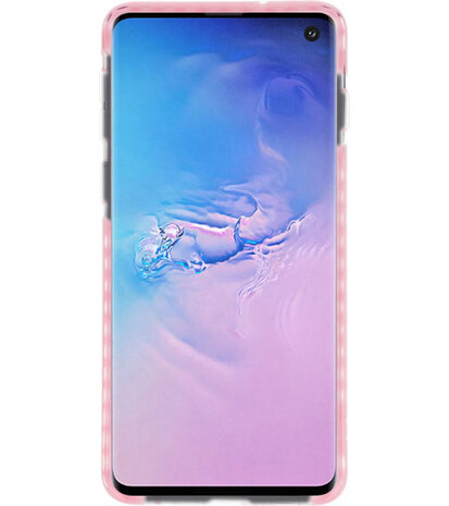 Armor TPU Hoesje voor Samsung Galaxy S10 Transparant / Roze