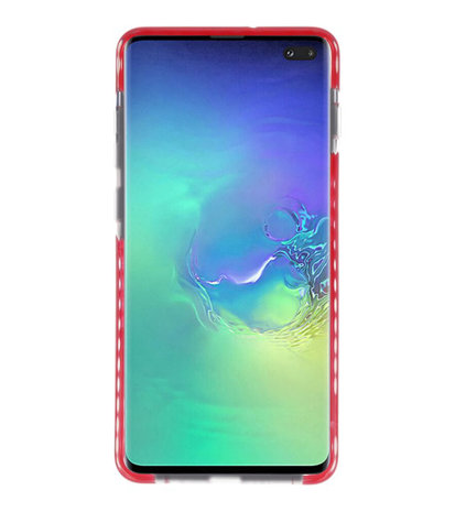 Armor TPU Hoesje voor Samsung Galaxy S10 Plus Transparant / Rood