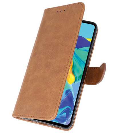 Bookstyle Wallet Cases Hoesje voor Huawei P30 Bruin