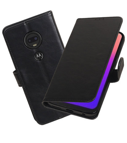 Motorola Moto G7 Hoesjes Wallet Cases Zwart