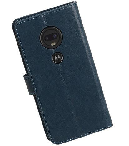 Motief Bookstyle Hoesje voor Motorola Moto G7 - G7 Plus  Blauw