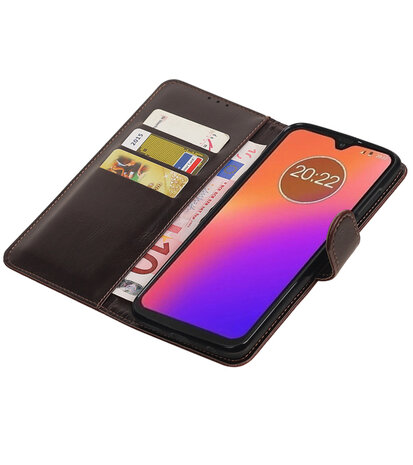 Motief Bookstyle Hoesje voor Motorola Moto G7 - G7 Plus Mocca