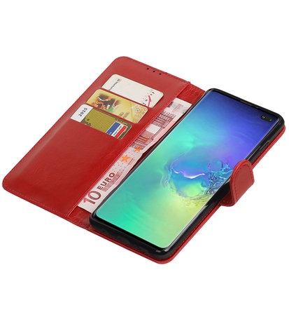 Motief Bookstyle Hoesje voor Samsung Galaxy S10 Plus Rood