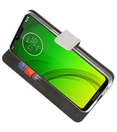 Booktype Wallet Cases Hoesje voor Motorola Moto G7 Power Wit